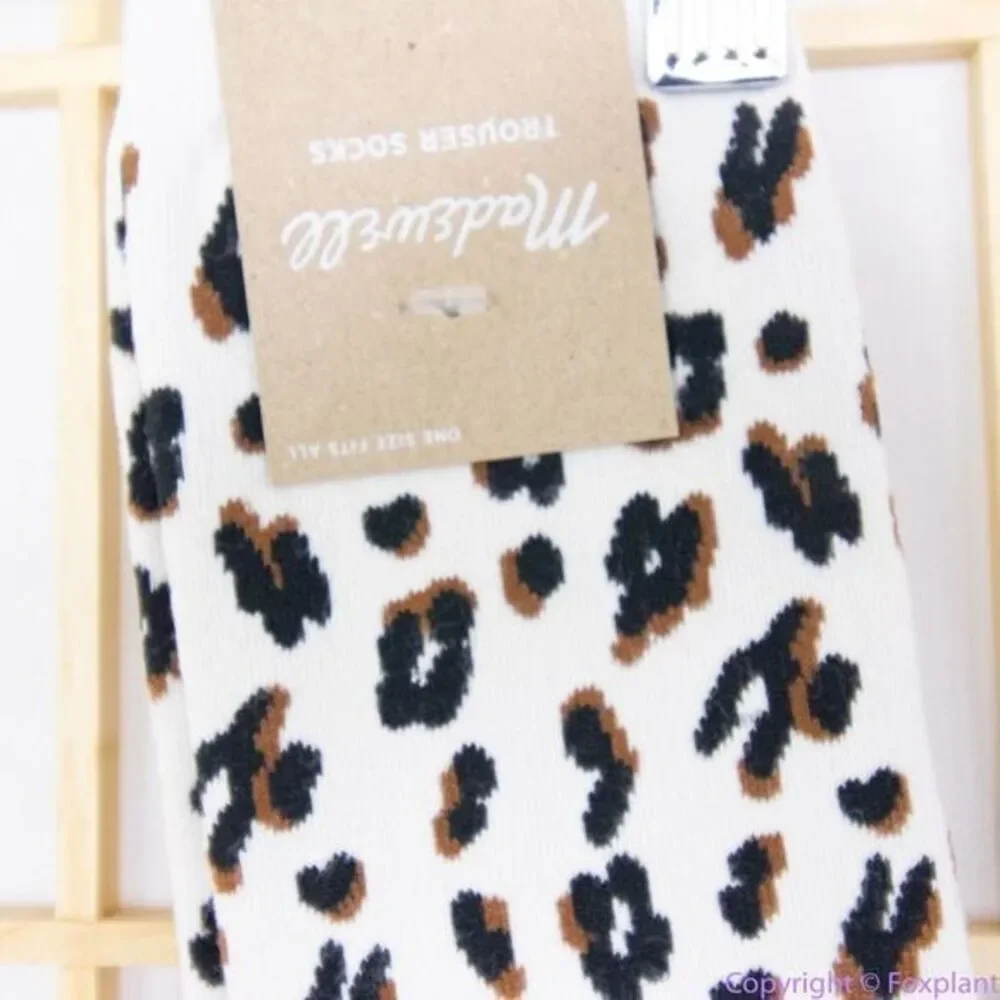 Two pairs:NEW Madewell Animal Trouser Socks,‎ color: antique cream